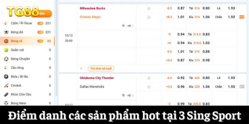 3Sing Sport - Nâng Tầm Trải Nghiệm Cá Cược Thể Thao 4 Điểm danh các sản phẩm hot tại 3 Sing Sport