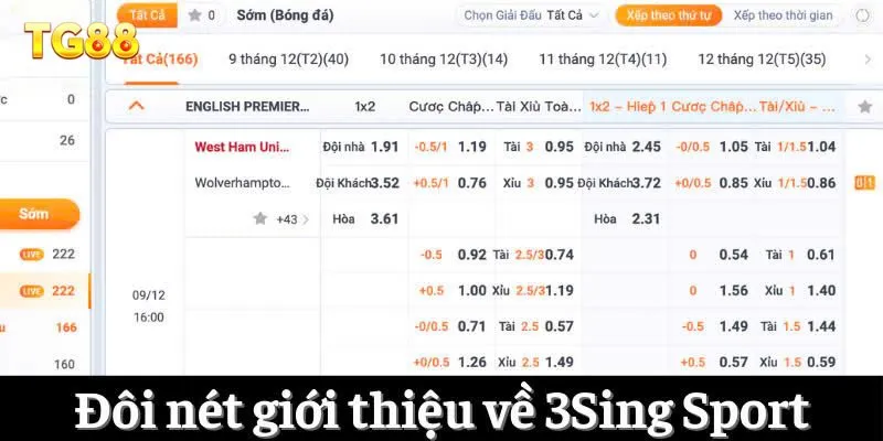 3Sing Sport - Nâng Tầm Trải Nghiệm Cá Cược Thể Thao 1 Đôi nét giới thiệu về 3Sing Sport