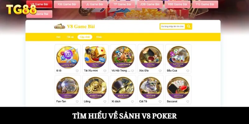 V8 Poker - Thiên Đường Giải Trí Dành Cho Mọi Cược Thủ 1 Tìm hiểu về sảnh V8 Poker